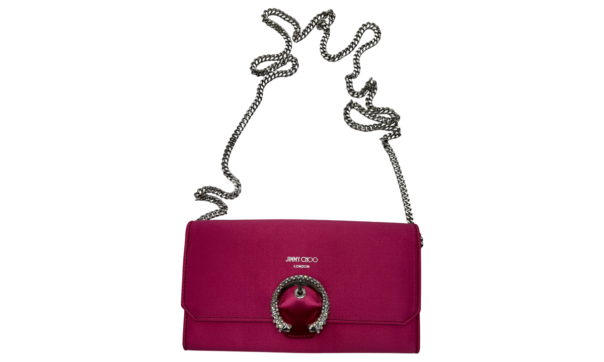 Jimmy Choo Madeline Satin Wallet On Chain