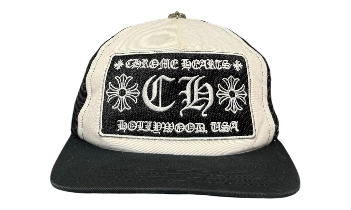 Chrome Hearts White/Black Hollywood Trucker Hat (PreOwned)